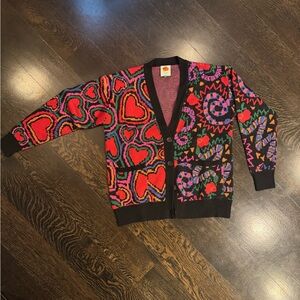 FARM Rio Colorful Heart & Spiral Cardigan